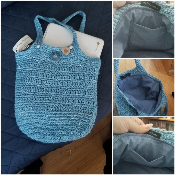 Shoulder bag in Hand dyed 100% Cotton - Picture 3 of 4